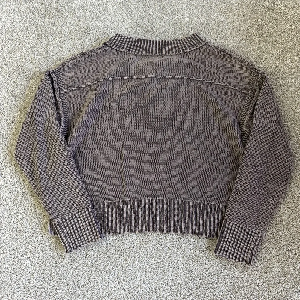 American Eagle Outfitters Sweater Womens Small Brown V Neck Chunky-Knit Pullover